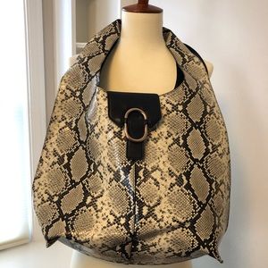 Snakeskin print hobo bag